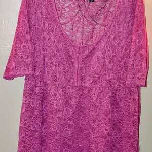 Torrid Magenta Floral Lace Top